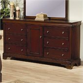 Coaster Versailles 6 Drawer Dresser in Mahogany Stain Finish