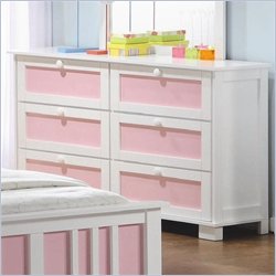 Coaster Lindsley 6 Drawer Youth Dresser with Interchangeable in White