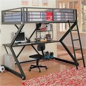 Coaster Bunks Workstation Full Loft Bed in Black Matted Finish