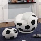 Coaster Kids Sports Chairs Small Kids Soccer Chair and Ottoman
