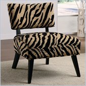 Coaster Accent Seating Upholstered Accent Side Chair in Zebra Print