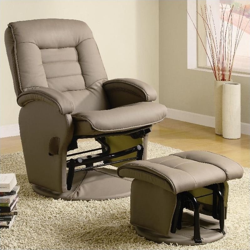 Coaster Recliners With Ottomans Glider Chair With Ottoman In Tan