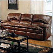 Coaster Walter Casual Dual Reclining Sofa in Brown Bonded Leather