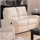 rent to own furniture Coaster Kingslee Dual Reclining Loveseat in Cream Bonded Leather