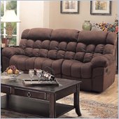 rent to own furniture Coaster Jameson Dual Reclining Sofa in Chocolate Padded Microfiber