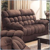 rent to own furniture Coaster Jameson Reclining Love Seat in Chocolate Padded Microfiber