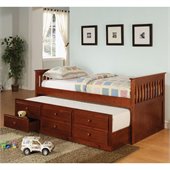 Coaster La Salle Daybed with Trundle and Storage Drawers in Cherry