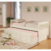 Coaster La Salle Daybed with Trundle and Storage Drawers in White