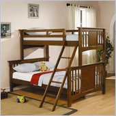 Coaster Twin over Full Bunk Bed in Dark Cherry Finish