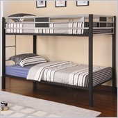 Coaster Morrell Twin over Twin Metal Bunk Bed in Black and Silver