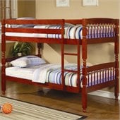 Coaster Coral Bunk Bed in Warm Cherry Finish