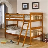 Coaster Twin over Twin Bunk Bed in Distressed Pine Finish