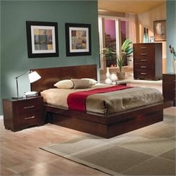 Coaster Joyce Platform Bed 2 Piece Bedroom Set in Light Cappuccino