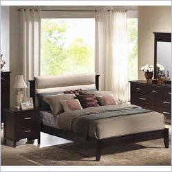 Coaster Bichrome Queen Platform Bed 2 Piece Bedroom Set in Mahogany