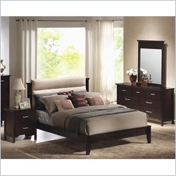 Coaster Bichrome Queen Platform Bed 3 Piece Bedroom Set in Mahogany