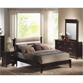 Coaster Kendra Platform Bed 4 Piece Bedroom Set in Mahogany
