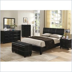 Coaster Desiree Queen Upholstered Platform Bed 5 Piece Bedroom Set
