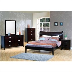 Coaster Auburn Queen Platform Bed 3 Piece Bedroom Set in Cappuccino