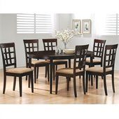 Coaster Hyde 7 Piece Dining Set in Cappuccino