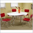 Coaster Cleveland 5 PC Chrome Plated Oval Dining Set