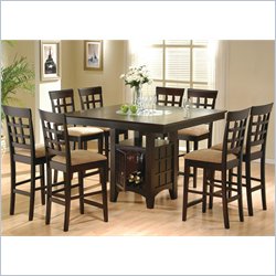 Coaster Hyde 7 PC Counter Height Dining Set with Storage Base in Cappuccino