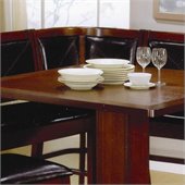 Coaster Lancaster Counter Height Corner Seat with Black Faux Leather