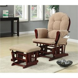 Coaster Tan Microfiber Glider with Matching Ottoman by Coaster