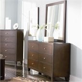 Coaster Lorretta Contemporary 6 Drawer Dresser and Mirror Set