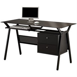 Coaster Computer Desk with Two Storage Drawers in Black