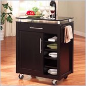 Coaster Kitchen Cart w/ 6 Shelves & Caster in Black