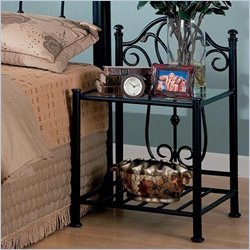 Coaster Lamar Casual Iron Nightstand in Black