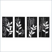 Coaster 4-Piece Wall Art - Black and White Fronds