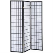 Coaster Three Panel Screen Room Divider in Black