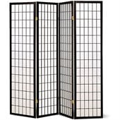 Coaster Four Panel Screen Room Divider in Black