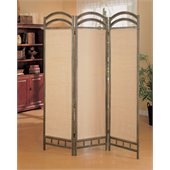 Coaster Three Panel Screen Room Divider in Antique Gold