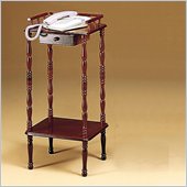 Coaster Accent Stands Telephone Stand With Drawer and Shelf in Cherry