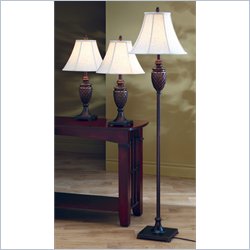 Coaster Three Piece Lamp Set in Dark Brown