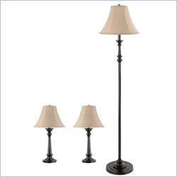 Coaster Three Piece Lamp Set in Brown