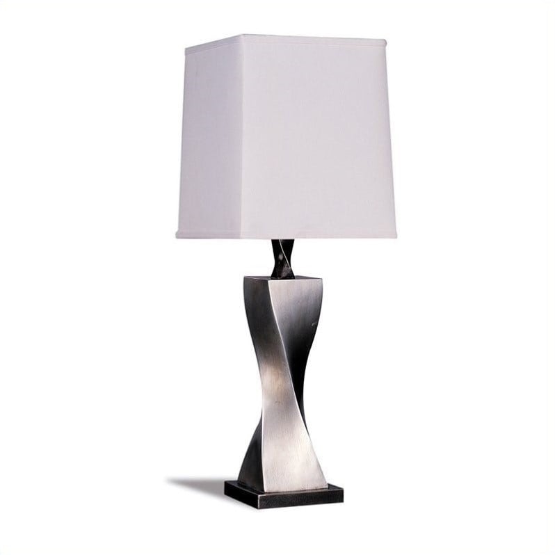 Silver Finish Twist Table Lamp, Set of 2 by Coaster Furniture