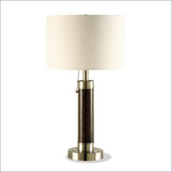 Coaster Table Lamp in Cappuccino and Satin Nickel