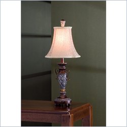 Coaster Table Lamp in Wood and Antique Silver