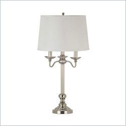 Coaster Table Lamp in Brushed Steel