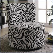 Coaster Accent Seating Round Swivel Chair in Exotic Zebra Stripes