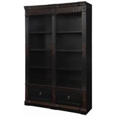 Coaster Nicolas Carved Combination Bookcase in Dark Wood