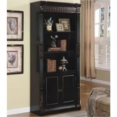Coaster Nicolas Slim Bookcase with Storage Cabinet in Dark Wood