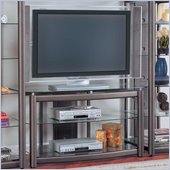 Coaster Wall Units Metal TV Stand with Glass Shelves in Dark Grey