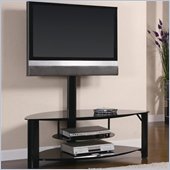 Coaster Contemporary Metal and Glass Media Console w/ Bracket in Black