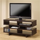 Coaster Contemporary TV Console with Open Storage in Cappuccino
