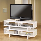 Coaster Contemporary TV Console with Open Storage in White