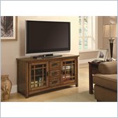 Coaster TV Console with Windowpane Door Fronts in Oak